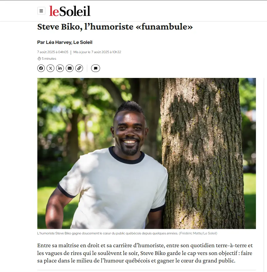 Steve Biko, l’humoriste «funambule»
Journal le soleil